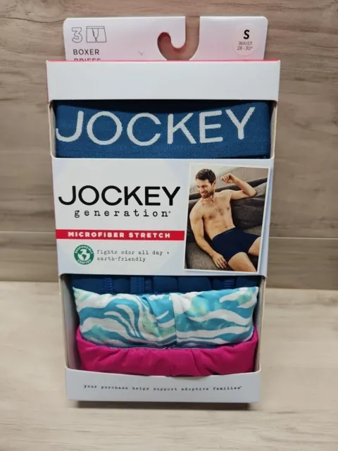 JOCKEY GENERATION MICRO STRETCH 3 BOXER BRIEFS MENS SZ. S New