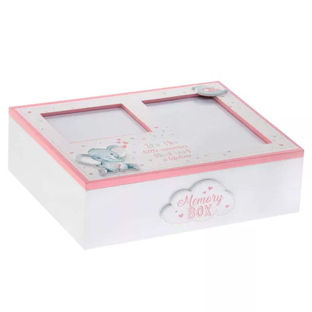 Bird and Ellie Baby Wooden Keepsake Box Gift - Girl