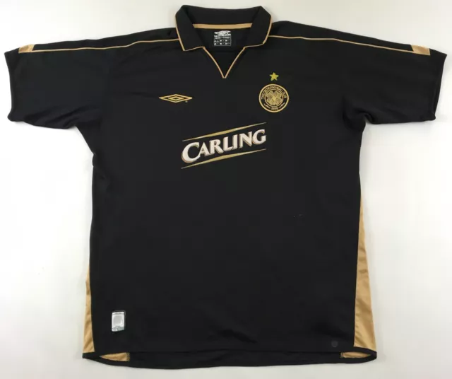 Celtic Glasgow 2003 2004 Umbro Carling away black shirt jersey soccer XL