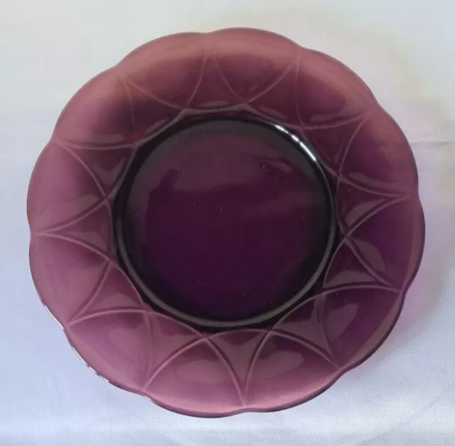 Hazel Atlas Newport Hairpin Amethyst Depression Glass 8.5" Luncheon Salad Plates