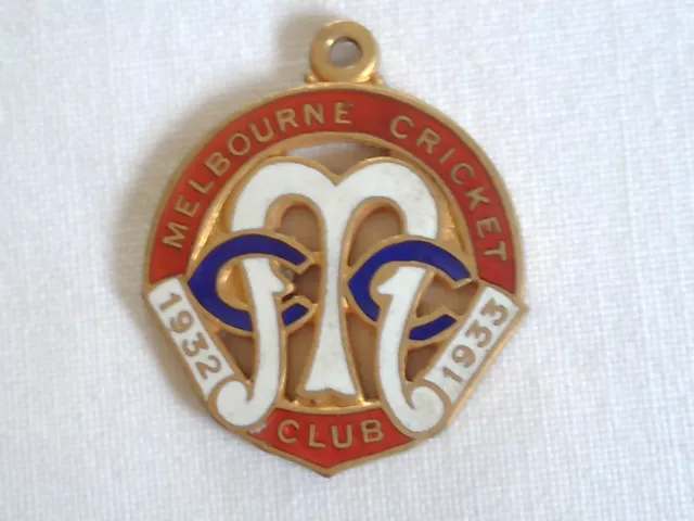 Cricket Vintage 1932 MCC Melbourne Cricket Club Rare Members Badge by Stokes