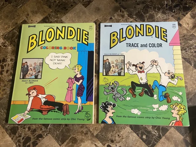 1967 1968 Blondie Trace and Color & Coloring Books CBS TV Show Both Unused