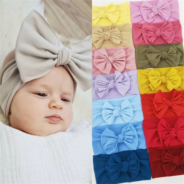 Cute Baby Girls Kids Turban Knot Headband Bow Hair bands Head wrap Headwear