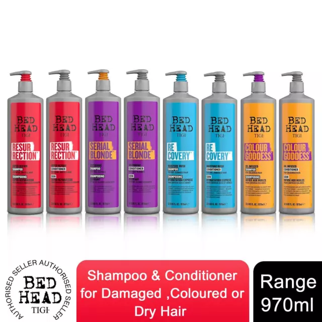 Bed Head TIGI Shampoo or Conditioner for Damaged, Coloured or Dry Hair 970ml