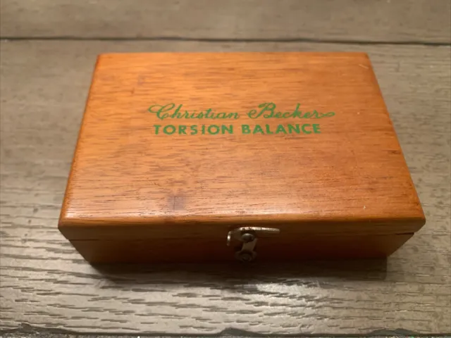 Vintage Christian Becker Torsion Balance Weights - Wooden Box Complete Set