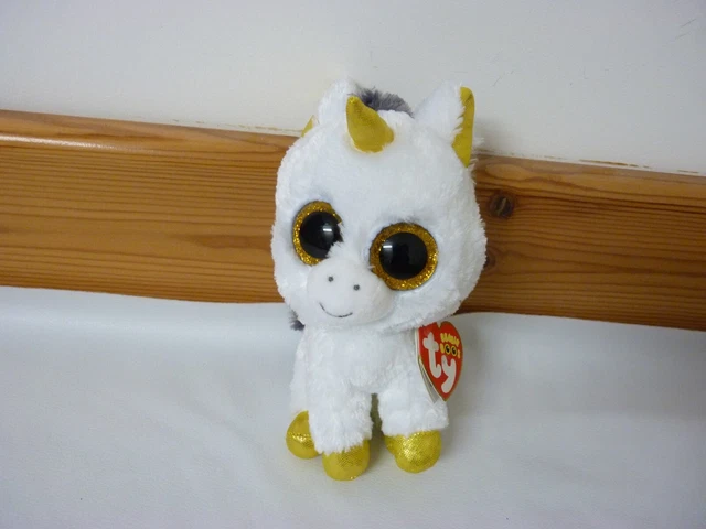 Ty Beanie Unicorn Boos pegasus plush DOB November 12th 6” Retired 2015 BNWT