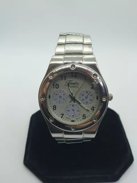 MENS FONDINI CHROME chronograph bracelet watch luminous hands silver face. bm 15.99 PicClick UK