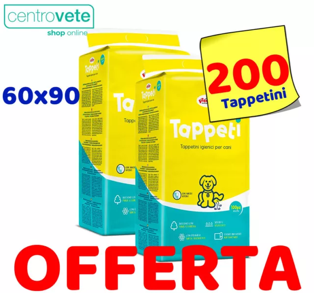 200 Tappetini Assorbenti per Cani 60x90cm Cuccioli Traverse Pannolini Cane Gatto