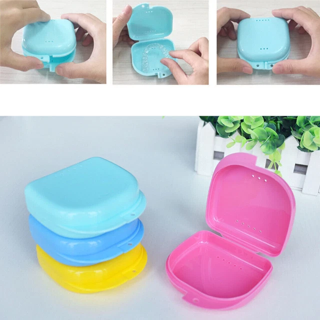 5pcs Sealed Assorted Dental Retainer Boxes Denture Case, Mouthguard Containers