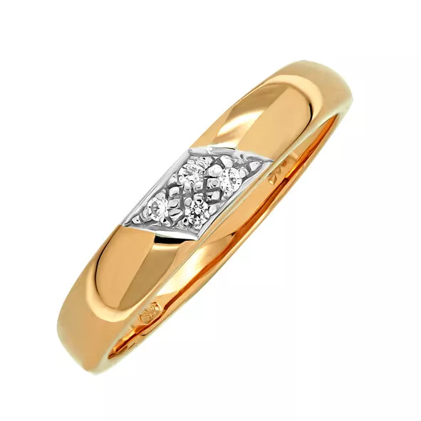 Damenring Verlobungsring mit Zirkonia aus 585er Rotgold schlichter Ring Goldring