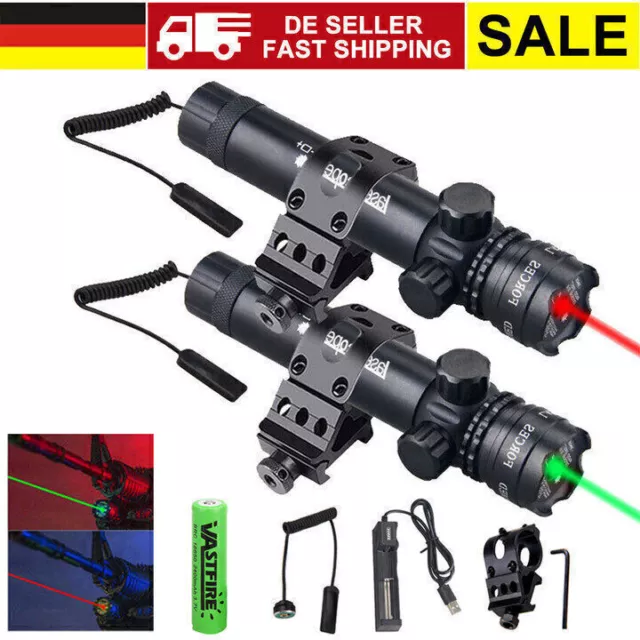 Rot/Grün Dot Laser Sight Leuchtpunktvisier Zielfernrohr Schienenmontage Jagd DE