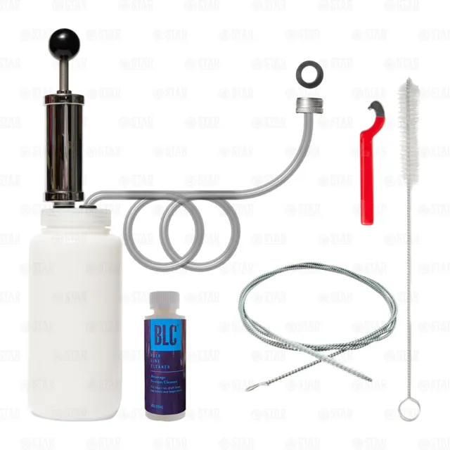 Kegerator Keezer Beer Line Draft System Cleaning Hand Pump Kit + Brushes & BLC
