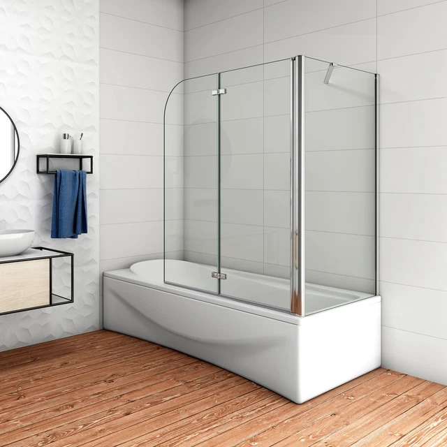 Parete Doccia Apribile In Vetro Temperato 100x140cm - Con Ripiani E Portasciugamani - Foto 9