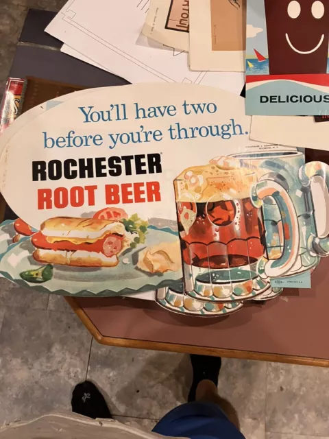 Root Beer Float Sign Old Vintage Old Cute Character Really Old Sign Rochester