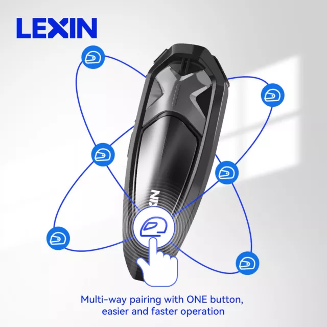 2X LEXINE GTX Moto Interphone Casque Communication Système l'audio Multitâche 2