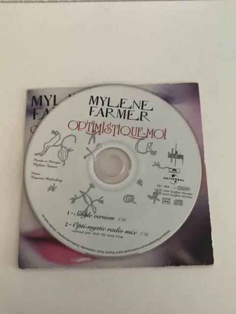 Mylene Farmer CD Single / 2 Titres Optimistique Moi Bon Etat 3