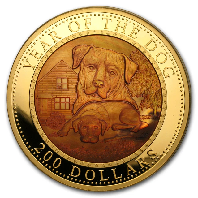 2018 Solomon Island 5 oz Gold Mother of Pearl Year of the Dog - SKU#155167