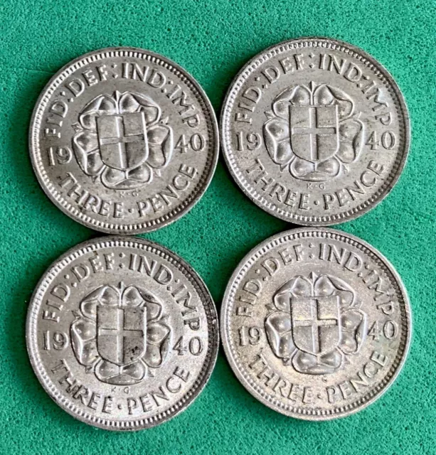 George V1 SILVER Threepences 1937 to 1945 Choose your date