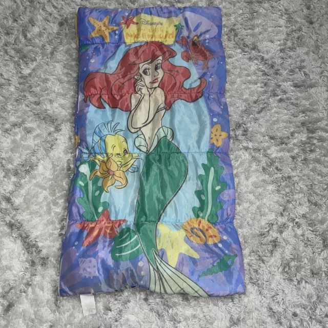 "Bolso de dormir de colección Disney La Sirenita NIÑOS AÑOS 2000 con cremallera 30x57"