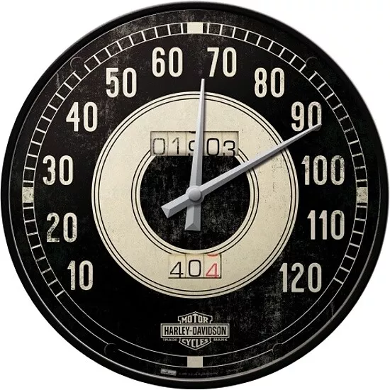 Harley Davidson Tacho Motorrad Nostalgie Wanduhr Glas 31cm Wall Clock