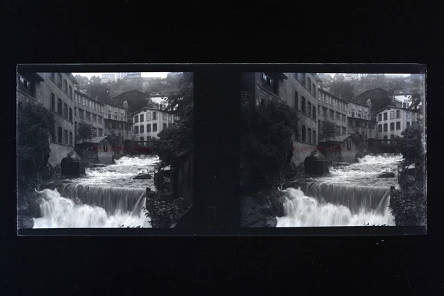 Vichy ou Thiers France Photo NEGATIF Plaque de verre Vintage 1909