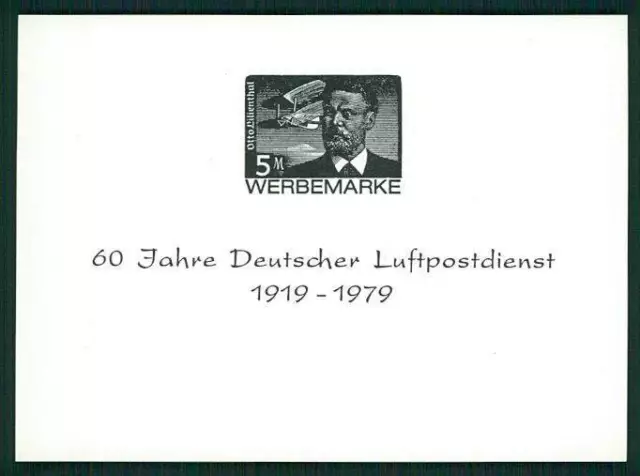 BRD GEDENK-BLOCK 1979 DEUTSCHER LUFTPOSTDIENST 3. REICH 538 LILIENTHAL m3543