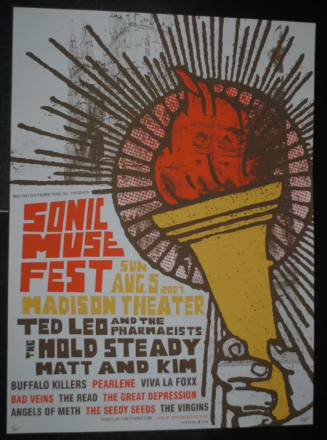 Sonic Muse Fest Covington 2007 #/65 Ted Leo The Hold Steady Matt and Kim rare