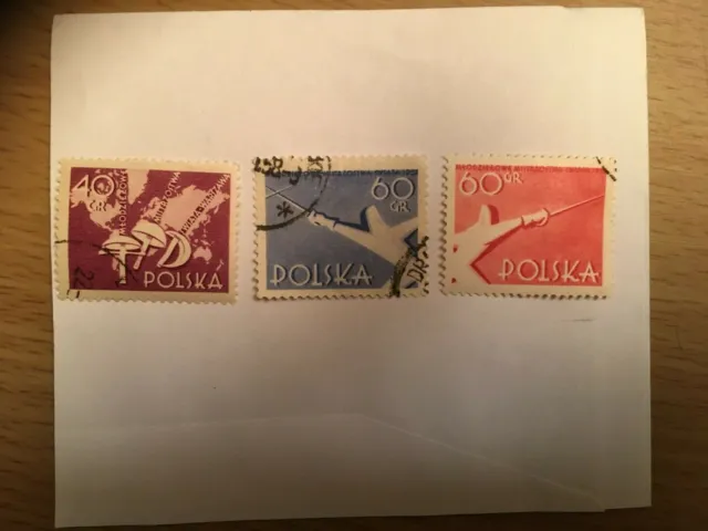 Polen 1957  Jugend-Weltmeisterschaften im Fechten  Mi-Nr.1005-1007  Gestempelt