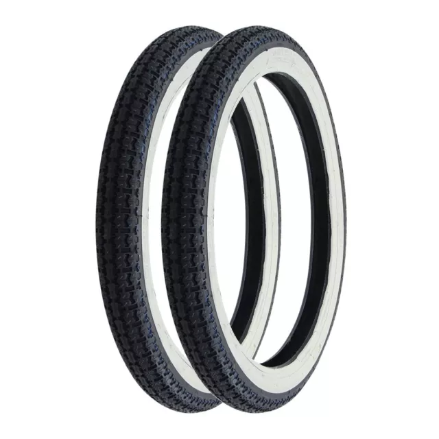 Weißwand Reifen Set 2x Kenda K252 2.25-16 (2 1/4 x 16) für Piaggio Ciao Zündapp