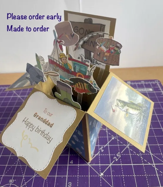 Handgefertigte personalisierte spezielle Popup Geburtstagskarte/Vatertagskarte