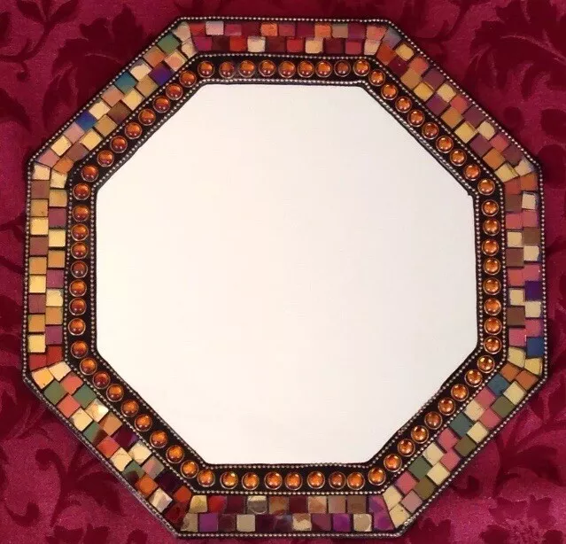 PartyLite GLOBAL FUSION Mirror Tray P9713 Mosaic Tile Glass Candle Holder HTF