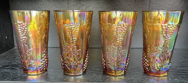 Indiana Glass Co. Vintage Box of Four 14 oz. Harvest Cooler Set - No.1215 - BNIB