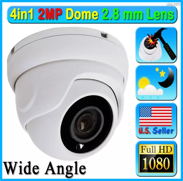2MP 1080P HD CCTV Outdoor Dome Camera 4in1(TVI/AHD/CVI/CVBS) 2.8mm Lens