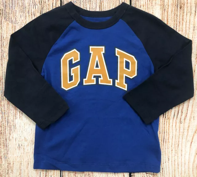 Boys 3 Yrs T-Shirt Long Sleeve Baseball Baby GAP NWT Blue/Blue -855107(5ah22)