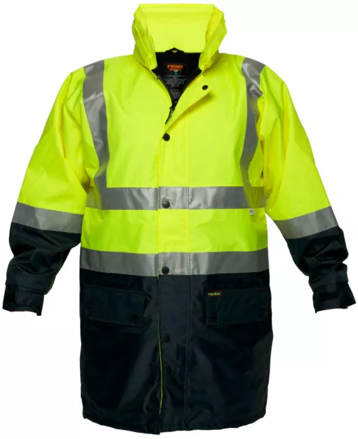 Safety Hi Vis 3M Taped Wet Weather Jacket Yellow/Navy