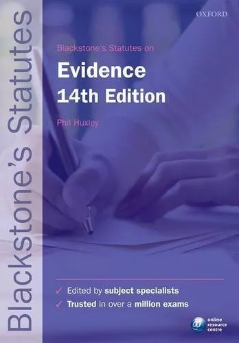 Blackstones Statutes on Evidence (Blackstones Statute Series), , Used; Good Book