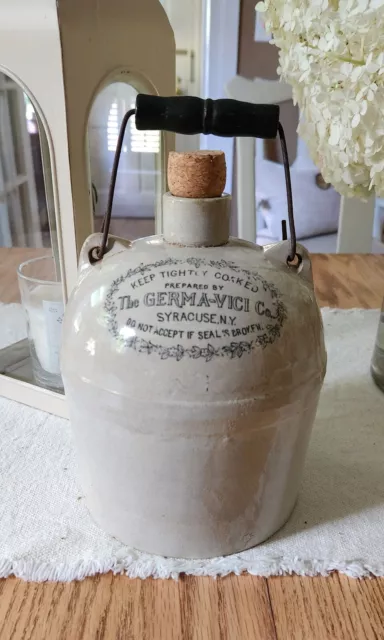 Antique Germa-Vici Co Stoneware Jug Syracuse, NY