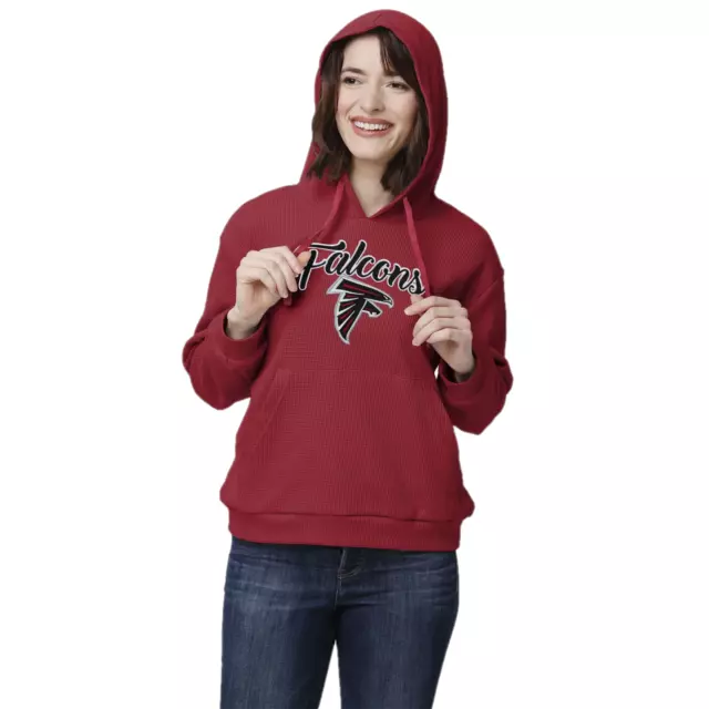 Atlanta Falcons NFL Felpa con Cappuccio (TAGLIA S) Donna Logo Cappuccio - Nuovo