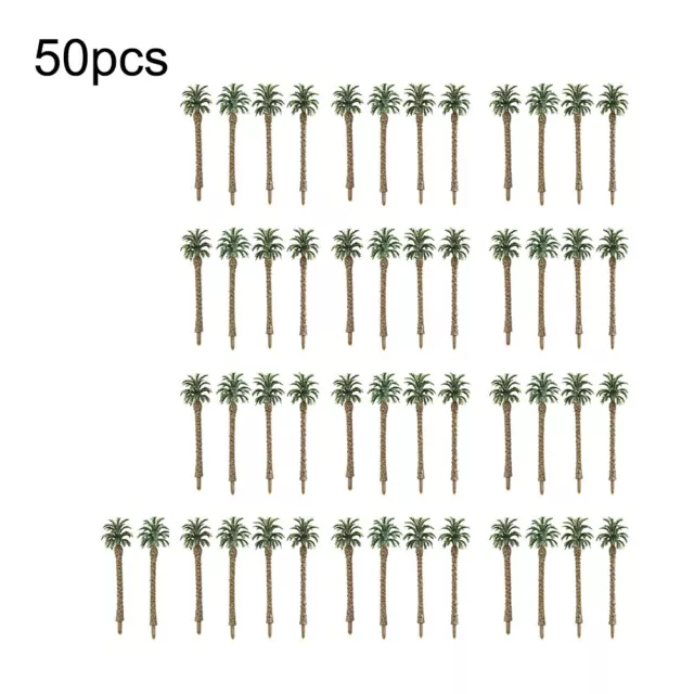 50 Pcs Coconut Palm Trees For N Or HO Scale Layout Model Tree 70mm Durable New