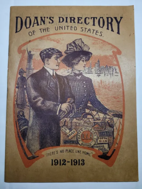 Antique 1912-1913 Doans Directory of United States Booklet Medical Info, Census