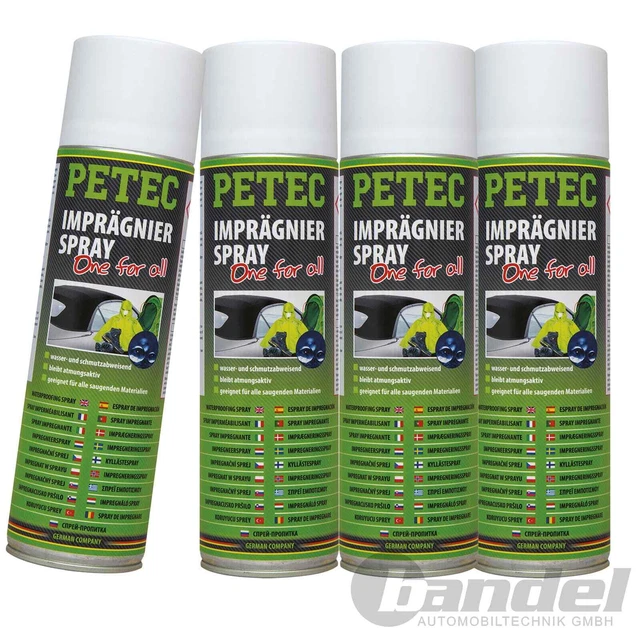 4x PETEC 500ml SPRAY IMPREGNANTE PULIZIA CAPOTE TESSUTO PROTEZIONE A LUNGO TERMINE