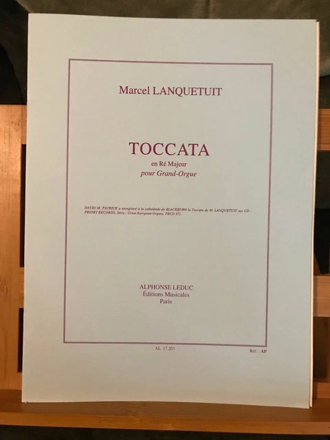 Marcel Lanquetuit Toccata en Ré majeur pour orgue partition éditions Leduc
