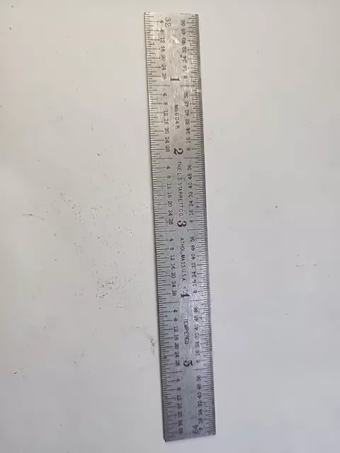 Vintage L. S. Starrett 604R, 6" Scale, Tempered Steel, rule USA