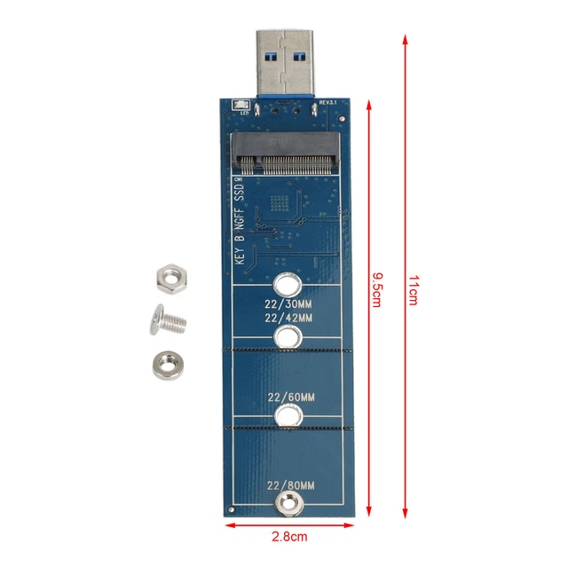 M.2 to USB Adapter SATA Protocol Support 2230 2242 2260 2280 for Windows MAC OS 2