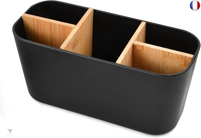 Dewocke Porte-Brosse à Dents En Plastique, 5 Compartiments, Organiseur De Salle De Bain Avec Séparateurs Amovibles, 21 X 9 X 10 Cm, Pour Accessoires De Salle De Bain Et Fournitures De Bureau