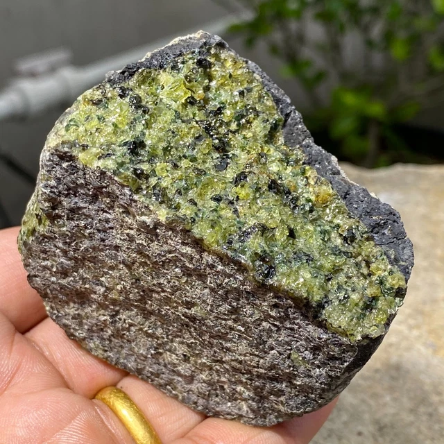 314g Natural Olivine Peridot Crystals Gemstone Basalt Volcanic Rough Specimen