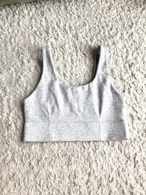 FABLETICS Grau Sport Crop Top Bustier Bralette Shirt Wende BH Loungewear Autumn