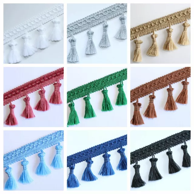 Fringe Tassel Trim, Bobble Ribbon, Tape with Tassels for curtains fabric craft