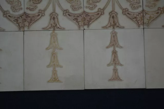 England Antique Art Nouveau Majolica 12-Set Tile C1900 5