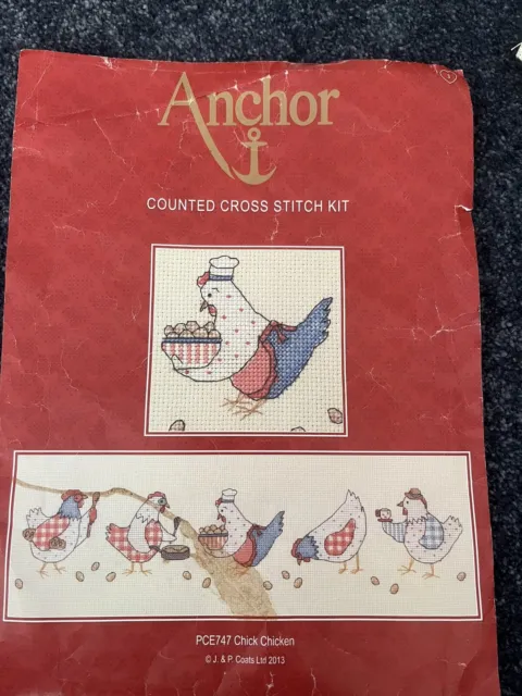 Anchor Cross Stitch Kit - "Chick Chicken" - Almost completed